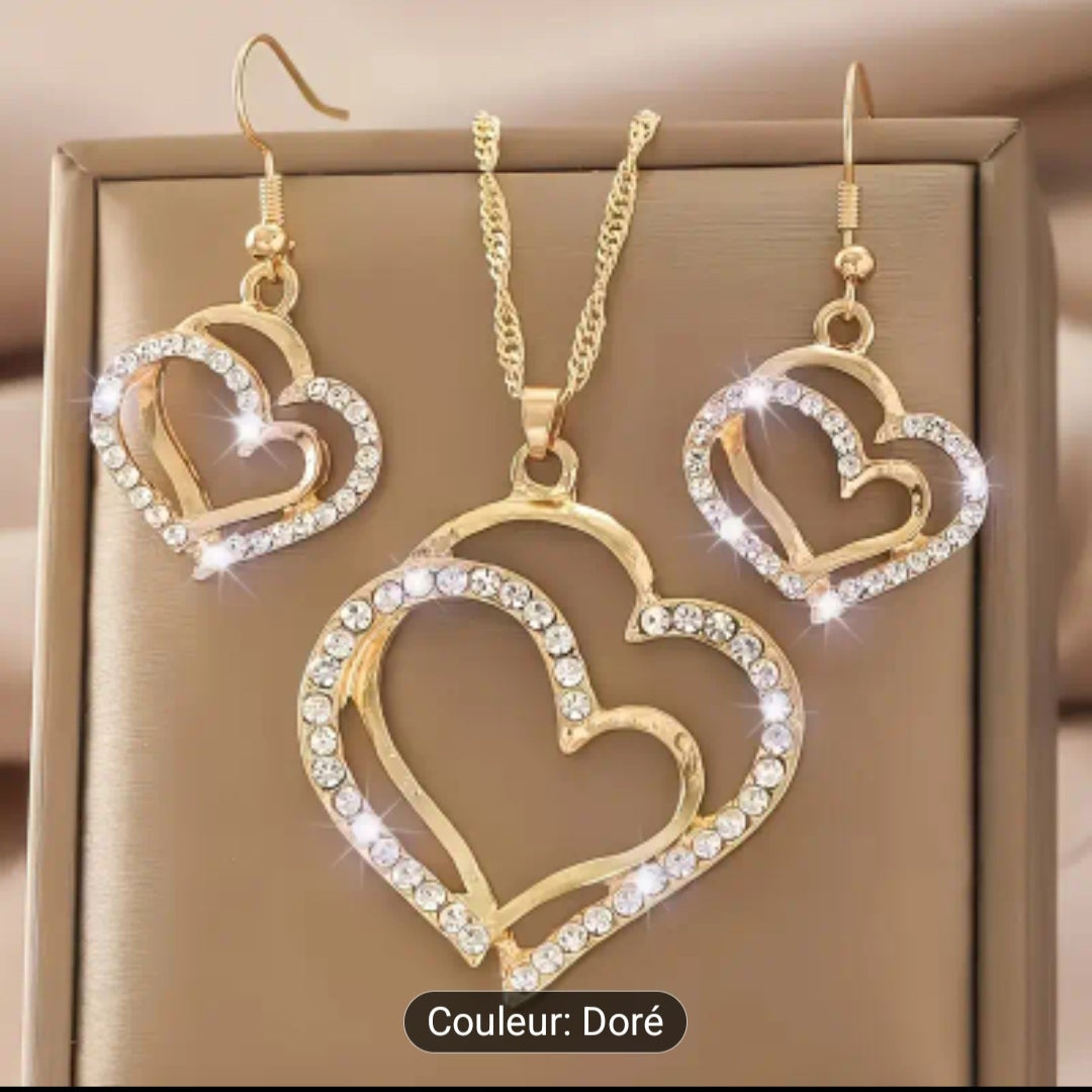 Ensemble de Bijoux en cœur pour femme