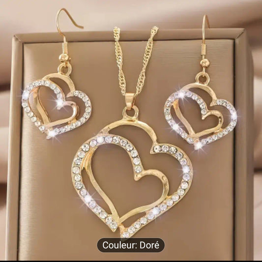 Ensemble de Bijoux en cœur pour femme