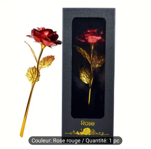 Rose en Feuille dorée